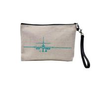 Linen Pouch - Aviation Airport Civil Airport Military Passion Medium Courier - Linen Look Canvas Makeup Bag - Toiletry Bag - Coin Purse, USSR 2, 23.5 x 15 cm, Makeup Bag