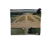 Linen Pouch - Best Photos of Chateau France Renaissance Medieval Versaille Chambord Collection - Linen Look Canvas Makeup Bag - Toiletry Bag - Coin Purse, Vaux Garden, 15 x 10 cm, Makeup Bag