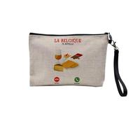 Linen Pouch - Call Telephone Passion Travel Decroche Humour Tourism Africa Asia Europe Tradition - Linen Look Canvas Make-Up Bag - Toiletry Bag - Coin Purse, Belgium Gastronomy, 23.5 x 15 cm, Makeup