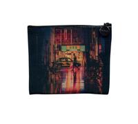 Linen Pouch - Collection Plus Belles Photo du Japan, Creation Original Asia Culture Manga Tokyo Fuji - Linen Look Canvas Make-Up Bag - Toiletry Bag - Coin Purse, Neon Street, 15 x 10 cm, Makeup Bag