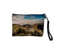 Linen Pouch - Collection Plus Belles Photo of Mountain Pic Lake Snow Forest Alpine Rocky Pyrenees Ski - Linen Look Canvas Make-Up Bag - Toiletry Bag - Coin Purse, Mountain Nature, 23.5 x 15 cm, Makeup