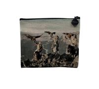 Linen Pouch - Eagle Birds Brown Bird of Prey Wild Animal Animal Photo Nozzle - Linen Look Canvas Makeup Bag - Toiletry Bag - Coin Purse, Eagle Mongolia 2, 15 x 10 cm, Makeup Bag