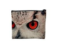 Linen Pouch - Eagle Birds Brown Bird of Prey Wild Animal Animal Photo Nozzle - Linen Look Canvas Makeup Bag - Toiletry Bag - Coin Purse, Owl 6, 15 x 10 cm, Makeup Bag