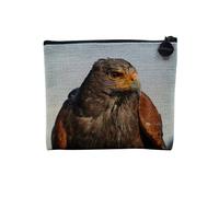 Linen Pouch - Eagle Birds Brown Bird of Prey Wild Animal Animal Photo Nozzle - Linen Look Canvas Makeup Bag - Toiletry Bag - Coin Purse, Nozzle, 15 x 10 cm, Makeup Bag