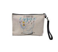 Linen Pouch - Funny Funny Illustration Birthday Expression Fruits - Linen Look Canvas Make-Up Bag - Toiletry Bag - Coin Purse, Swan, 23.5 x 15 cm, Makeup Bag
