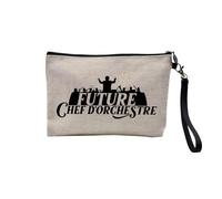 Linen Pouch - Future Conductor Classical Music - Linen Look Canvas Make-Up Bag - Coin Purse - 15 x 10 cm, linen, 23.5 x 15 cm, Makeup Bag