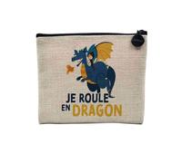 Linen Pouch - Je Roule en Dragon Child Dream Myth - Linen Look Makeup Bag - Coin Purse - 15 x 10 cm, Dragons 2, 15 x 10 cm, Makeup Bag