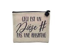 Linen Pouch - Joke Collection Word Games Music Musician Instrument Instrumentalist Pop Rock Classic Linen Look Canvas Makeup Bag Toiletry Bag Coin Purse, Sharp, 15 x 10 cm, Makeup Bag