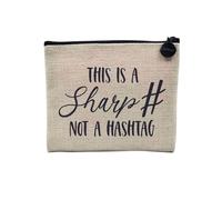 Linen Pouch - Joke Collection Word Games Music Musician Instrument Instrumentalist Pop Rock Classic Linen Look Canvas Makeup Bag Toiletry Bag Coin Purse, Sharp, 15 x 10 cm, Makeup Bag