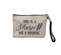 Linen Pouch - Joke Collection Word Games Music Musician Instrument Instrumentalist Pop Rock Classic Linen Look Canvas Makeup Bag Toiletry Bag Coin Purse, Sharp, 23.5 x 15 cm, Makeup Bag