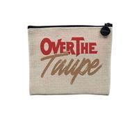 Linen Pouch - Joke Painting Word Play Artist Dance Art Humour - Linen Look Canvas Makeup Bag - Toiletry Bag - Coin Purse, Over The Taupe, 15 x 10 cm, Makeup Bag