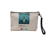 Linen Pouch - Sadako Yamamura Social Network Meeting Manga Anime Comics - Linen Look Makeup Bag - Toiletry Bag - 23.5 x 15 cm, Sadako, 23.5 x 15 cm, Makeup Bag