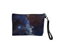 Linen Pouch - Space Galaxy Moon Expedition Rocket Supernova Astronauts - Linen Look Canvas Makeup Bag - Toiletry Bag - Coin Purse, Witch Nebula, 23.5 x 15 cm, Makeup Bag