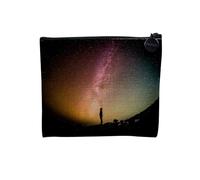 Linen Pouch - Space Galaxy Moon Expedition Rocket Supernova Astronauts - Linen Look Canvas Makeup Bag - Toiletry Bag - Coin Purse, Milky Way, 15 x 10 cm, Makeup Bag