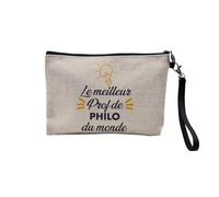 Linen Pouch - The Best of the World Collection - Passion Craft Leisure Sport Collegue Family - Linen Look Canvas Make-Up Bag - Toiletry Bag - Coin Purse, Philo - Men's, 23.5 x 15 cm, Makeup Bag