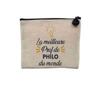 Linen Pouch - The Best of the World Collection - Passion Craft Leisure Sport Collegue Family - Linen Look Canvas Make-Up Bag - Toiletry Bag - Coin Purse, philo - womens, 15 x 10 cm, Makeup Bag