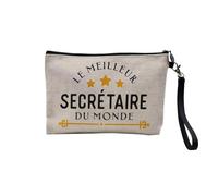 Linen Pouch - The Best of the World Collection - Passion Craft Leisure Sport Collegue Family - Linen Look Canvas Make-Up Bag - Toiletry Bag - Coin Purse, Secretary - H, 23.5 x 15 cm, Makeup Bag