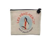 Linen Pouch - Trades Collection The True Heroes Job Profession Teacher Doctor Teacher Caregiver - Linen Look Canvas Makeup Bag - Toiletry Bag - Coin Purse, Doctor, 15 x 10 cm, Makeup Bag