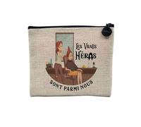 Linen Pouch - Trades Collection The True Heroes Job Profession Teacher Doctor Teacher Caregiver - Linen Look Canvas Makeup Bag - Toiletry Bag - Coin Purse, Dressing Table, 15 x 10 cm, Makeup Bag