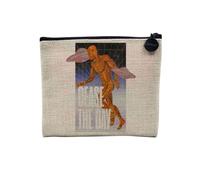 Linen Pouch - Zoomer Culture Collage Vintage Illustration Art Humour Joke Street Wear Canvas Makeup Bag Linen Look Toiletry Bag Coin Purse, Cease The Day, 15 x 10 cm, Makeup Bag