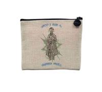 Linen Pouch - Zoomer Culture Collage Vintage Illustration Art Humour Joke Street Wear Canvas Makeup Bag Linen Look Toiletry Bag Coin Purse, Napoleon, 15 x 10 cm, Makeup Bag