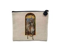 Linen Pouch - Zoomer Culture Collage Vintage Illustration Art Humour Joke Street Wear Canvas Makeup Bag Linen Look Toiletry Bag Coin Purse, This is Life, 15 x 10 cm, Makeup Bag
