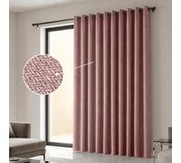 (Linen Ringtop - Blush) 66x84 Dual Panel Curtains with Free Tiebacks | Premium Quality Drapes