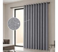 (Linen Ringtop - Grey) 66x84 Dual Panel Curtains with Free Tiebacks | Premium Quality Drapes