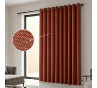 (Linen Ringtop - Rust) 66x84 Dual Panel Curtains with Free Tiebacks | Premium Quality Drapes
