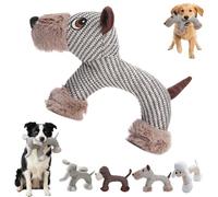 Linen Safari Companions, Squeaky Dog Chew Animals, with Sturdy Linen Fabric, for Small Medium Dog Interactive Play (Dog)