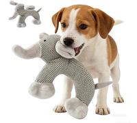 Linen Safari Companions, Squeaky Dog Chew Toy, Relieve Boredom And Anxiety In Dogs, Durable Interactive Plush Toy with Built-In Squeaker, Strudy Linen Fabric, for Small Medium Dogs (Elephant)