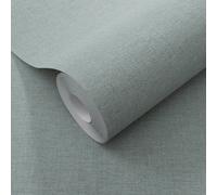 Linen Serenity Vinyl Wallpaper Soft Teal Erismann 10510-18