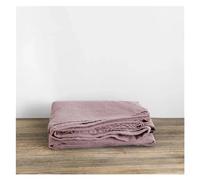 Linen Sheets 3PCS Washed Linen Sheet Set Natural Flax Bed Sheets 2 Pillowcases Breatherable Soft Bedding Bedsheet Flat Sheet(Gray purple,Sheet 230x260 3pcs)