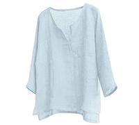 Linen Shirt Men's Long Sleeve Summer Linen Shirts Somemr Lightweight Blouses Oversize Long Blouse Regular Fit Casual Shirt Summer Shirt Henley Shirts For Men Linen Shirt, blue, XXL