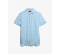 Superdry Vacation Linen Short Sleeve Shirt Blue 2XL Men