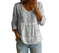 Linen Shirt Women Linen Boho Tops for Women V Neck Long Sleeve Button Down Work Blouse Plus Size Baggy Smock Tops Lightweight Summer Beach Vacation Hippie Tee Comfy Holiday Shirt