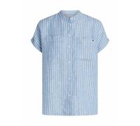 Linen Short Sleeve Blouse blue