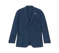 Linen Single-Breasted Blazer, male, Brooks Brothers, Blazers, Blue, S, Jackets S
