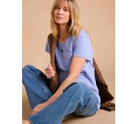 Linen T-Shirt for Maternity, V-Neck, by ENVIE DE FRAISE azure