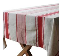 Linen Tablecloth,Tablecloth, 59x86" Cotton Linen Red Striped Tablecloth Vintage French Linen Tablecloths for Rectangle Tables Reusable Washable Table Cloth for Kitchen Dinning Outdoor
