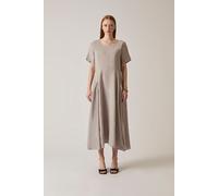 Linen Taupe Pocket Midi Dress James Lakeland Taupe 10