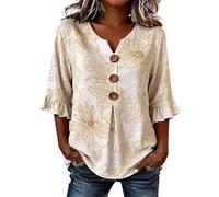 Linen Tops for Women UK Cheesecloth Embroidered Tops Short Sleeve Blouses V Neck Cotton Shirts Summer Vacation Outfits Lace White Linen Shirt Holiday Essentials Work Going out Womens Ladies Shirts