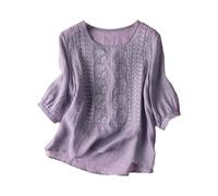 Linen Tops for Women UK Loose Fit Shirt Lightweight Flowy Hem Boho Tee Shirts Plus Size Short Sleeve Tunic Blouse Retro Jacquard T-Shirts Baggy Summer Beach Wear 2026 Fashion Womens Tops