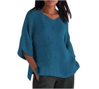 Linen Tops for Women UK My Orders, V Nevk Plus Size Cheesecloth Tops Black Linen Dresses Comfortable Solid Color Lightweight Short Sleeve Holiday Clothes Auntie Gifts