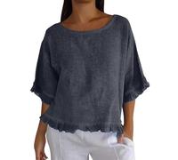 Linen Tops for Women UK My Orders, V Nevk Plus Size Cheesecloth Tops Plus Size Linen Trousers Comfortable Floral Prints Lightweight Short Sleeve Y2k Clothes Grey