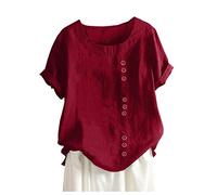 Linen Tops for Women UK Plus Size Linen Tops for Women UK Plus Size Short Sleeve Tunic Blouse Summer Lightweight Boho Shirt Casual Loose Fit Basic T-Shirt Bardot