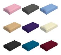 Linen Tribe 1-Pack Box Pillow Cases Soft Poly Cotton Square Edge Anti Allergy Plain Dye Box Pillow Covers 45 x 70 x 8cm Solid 16 Colours (1, White)