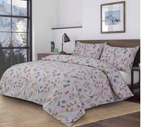 Linen Tribe 4 Piece Complete Bedding Set - Printed Duvet Cover With Matching Fitted Sheet Bed Sheet And Pillow Cases - Premium Microfibre Easy Care Non Iron Bedsets (Single, Eloise)