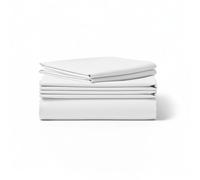 Linen Tribe 4Pc Flannelette Bed Sheet Set - 100% brushed Cotton - Warm & Cosy Thermal Sheets Includes (Fitted Sheet + Flat Sheet & Matching Pillow Cases Luxury Winter BedSets (White, King)