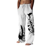 Linen Trousers Men's Lightweight Summer Trousers Beach Trousers 3D Print Unisex Jogging Bottoms with Drawstring Men's Sweatpants Pockets Training Trousers Casual Street Hip Hop Sports Trousers Jog
